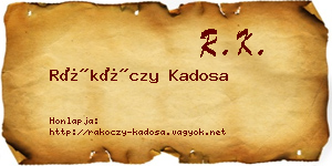 Rákóczy Kadosa névjegykártya